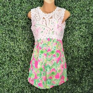 Lilly Pulitzer Sadie Romper womens‎ Sz 0 Raz Berry Catty Shack